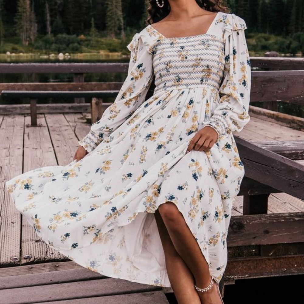 JESSAKAE Sandy Dress XL in White Floral